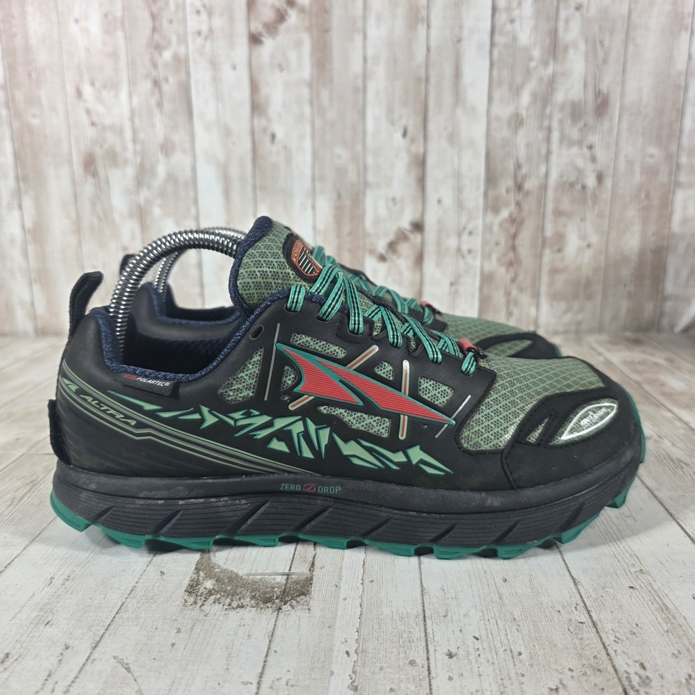 Altra Lone Peak 3.0 Womens 9 Trail Running Shoes Black Green Polartec A2653LOW-3